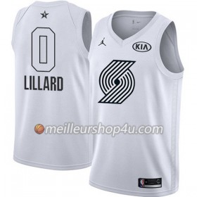 Maillot Basket Homme Portland Trail Blazers Damian Lillard 0 2018 All Star Jordan Brand Blanc Swingman